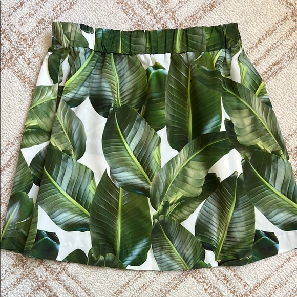 Party skirts Tropical Leaf Print A-Line Skirt - Picture 4 of 4
